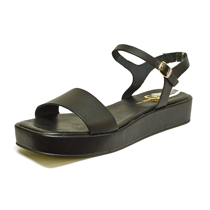 sandales femme grande taille du 40 au 48, cuir lisse noir, talon de 3 à 4 cm, mode tendance detente, chaussures pour l'été