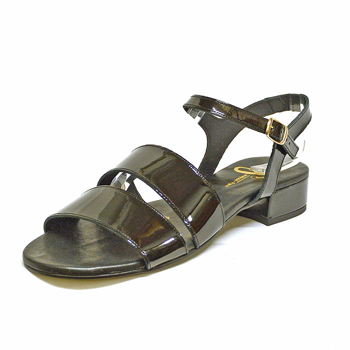 sandales femme grande taille du 40 au 48, vernis noir, talon de 0,5 à 2 cm, detente, chaussures pour l'été