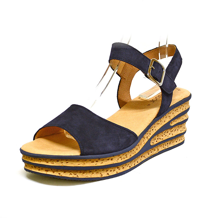 sandales femme grande taille du 40 au 48, velours bleu, talon de 7 à 8 cm, sandales talons hauts confort detente talons compensés, chaussures pour l'été