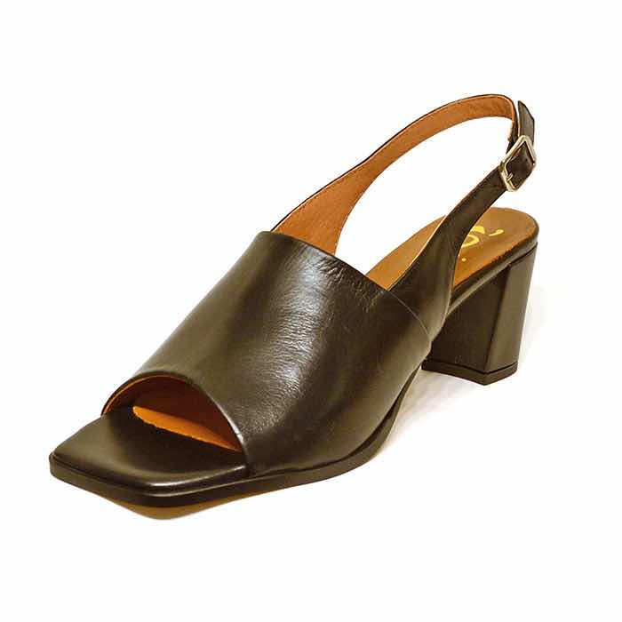 sandales femme grande taille du 40 au 48, cuir lisse noir, talon de 5 à 6 cm, mode habillee sandales plates, chaussures pour l'été