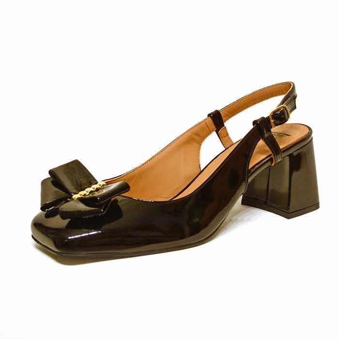 sandales femme grande taille du 40 au 48, vernis noir, talon de 5 à 6 cm, de soiree mode habillee, toutes saisons