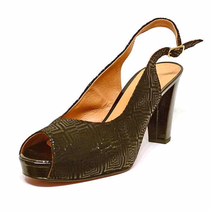 sandales femme grande taille du 40 au 48, velours noir, talon de  9 cm et plus, à patins fantaisie, printemps