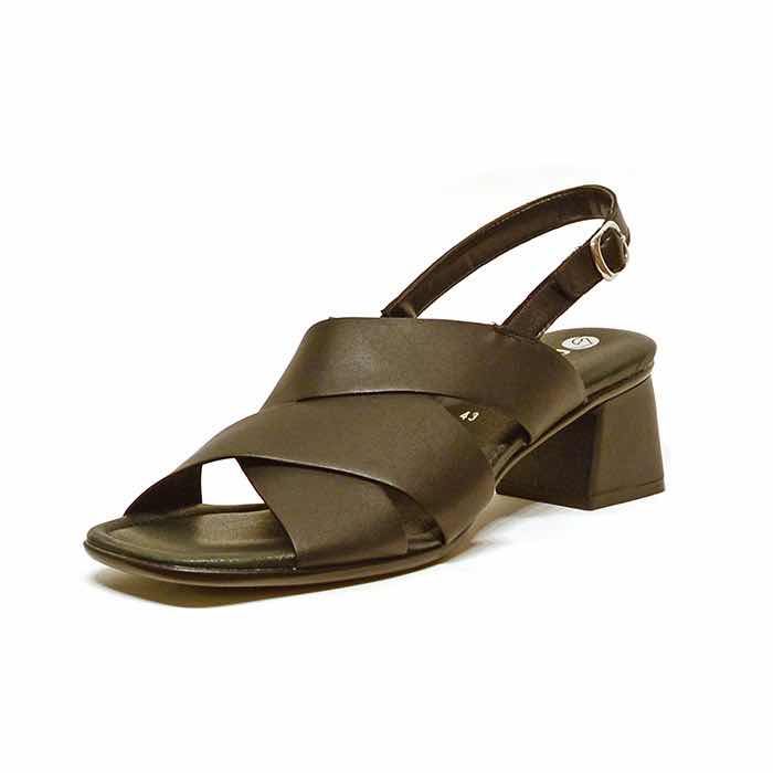 sandales femme grande taille du 40 au 48, cuir lisse noir, talon de 5 à 6 cm, detente, toutes saisons