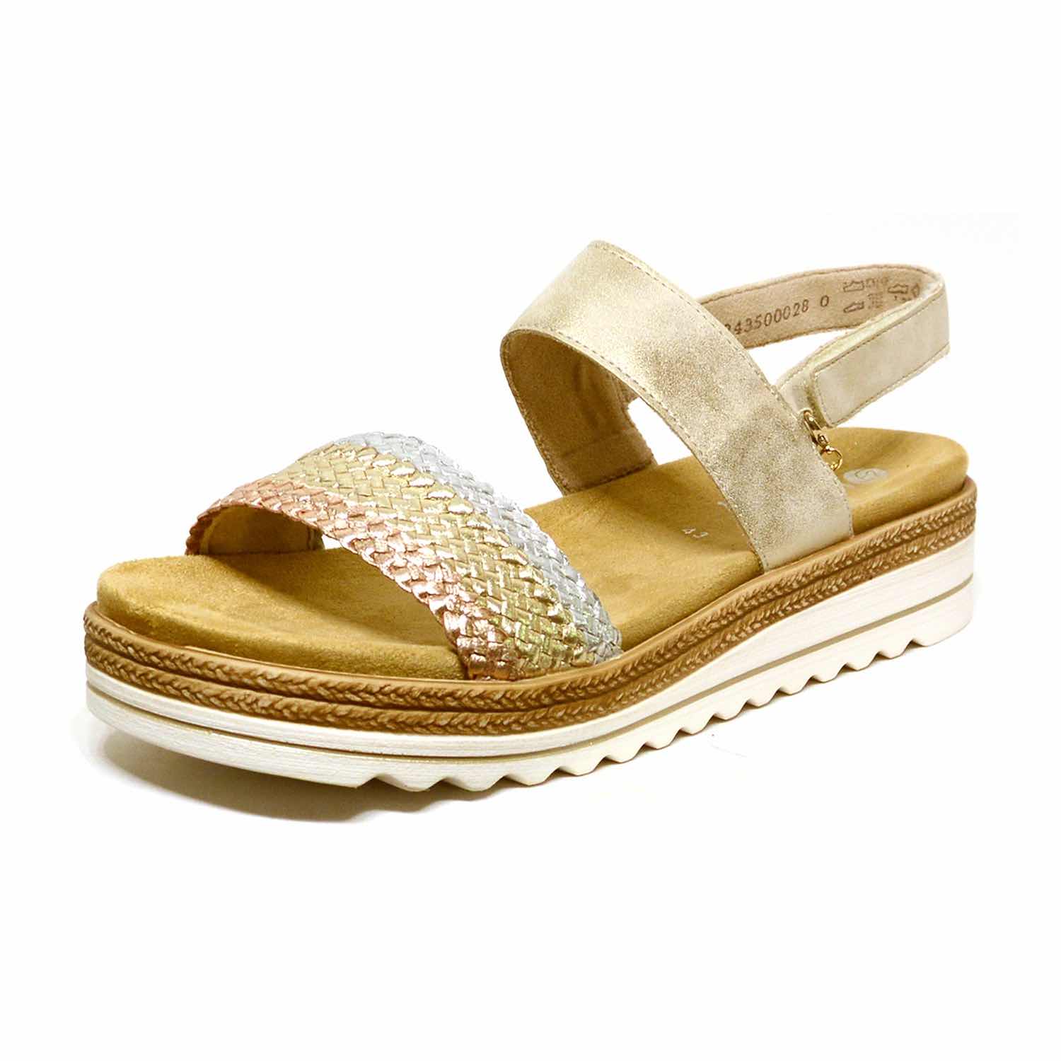 sandalettes femme grande taille du 40 au 48, cuir lisse metallise multicolore or, talon de 3 à 4 cm, mode sandales plates souples confort detente, chaussures pour l'été