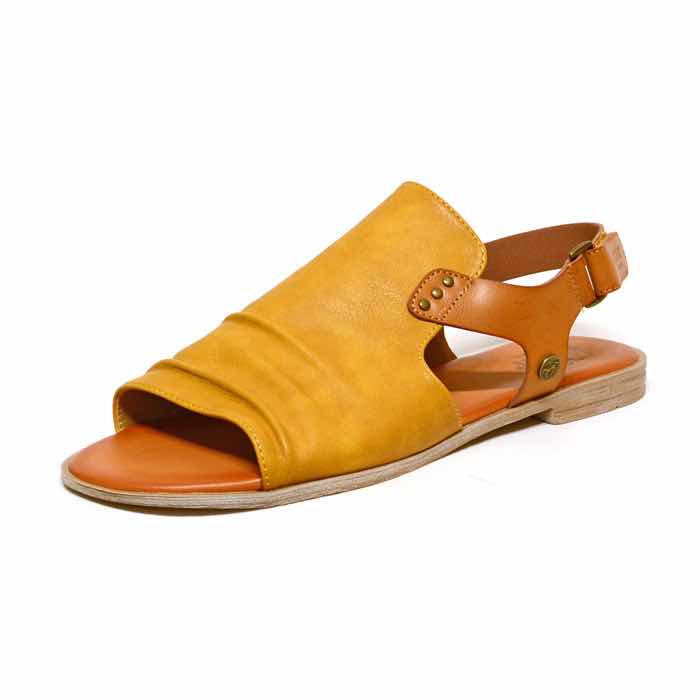 sandalettes femme grande taille du 40 au 48, simili cuir jaune marron, talon de 0,5 à 2 cm, plates sandales plates souples detente, chaussures pour l'été