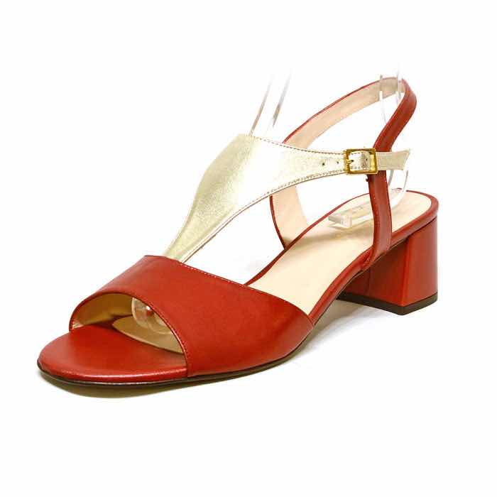 sandales femme grande taille du 40 au 48, cuir grainé platine rouge, talon de 5 à 6 cm, mode habillee detente, chaussures pour l'été