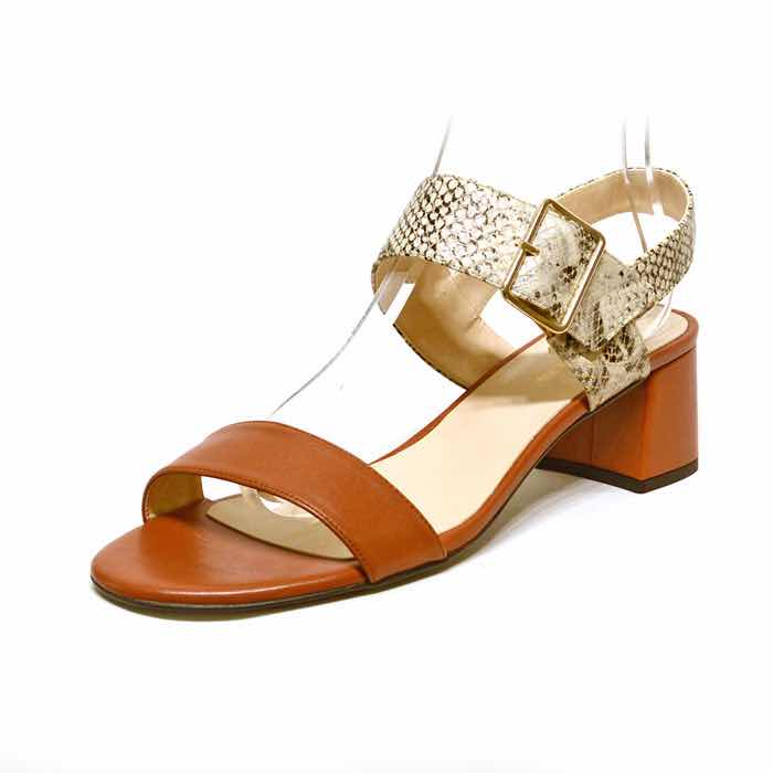 sandales femme grande taille du 40 au 48, cuir lisse marron, talon de 5 à 6 cm, mode habillee detente, chaussures pour l'été
