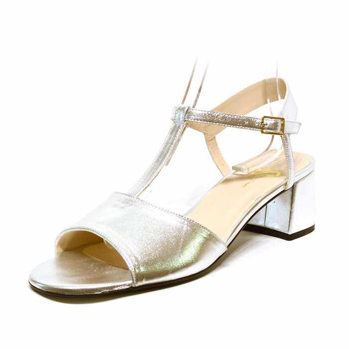 sandales femme grande taille du 40 au 48, cuir grainé argent, talon de 5 à 6 cm, mode habillee detente, chaussures pour l'été
