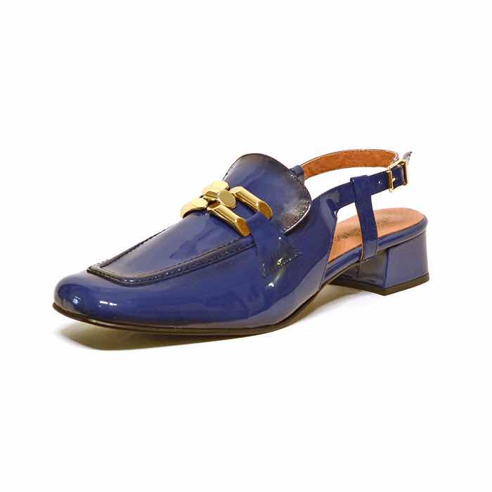 sandales femme grande taille du 40 au 48, vernis bleu, talon de 3 à 4 cm, mode tendance habillee detente, chaussures pour l'été