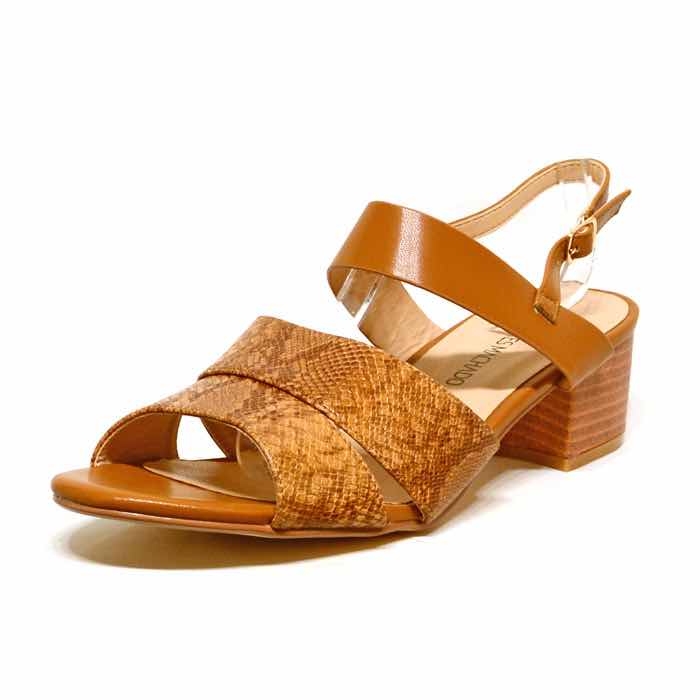 sandales femme grande taille du 40 au 48, serpent marron, talon de 5 à 6 cm, , chaussures pour l'été