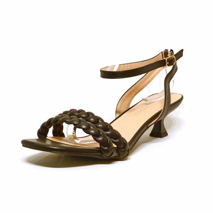sandales femme grande taille du 40 au 48, cuir lisse noir, talon de 5 à 6 cm, , chaussures pour l'été