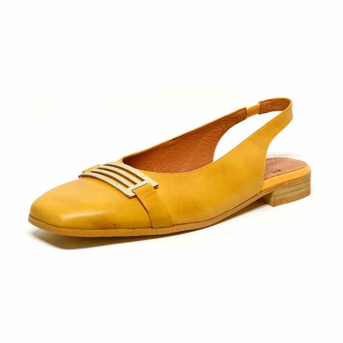 sandales femme grande taille du 40 au 48, cuir lisse jaune, talon de 0,5 à 2 cm, mode habillee plates sandales plates detente, chaussures pour l&#039;été