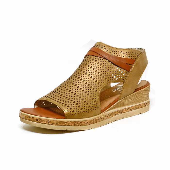 sandalettes femme grande taille du 40 au 48, métallisées bronze, talon de 5 à 6 cm, detente talons compensés, chaussures pour l'été