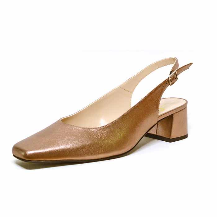 sandales femme grande taille du 40 au 48, cuir grainé bronze, talon de 5 à 6 cm, mode habillee, chaussures pour l&#039;été