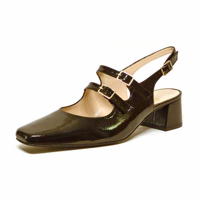 sandales femme grande taille du 40 au 48, vernis noir, talon de 5 à 6 cm, mode tendance habillee, chaussures pour l&#039;été