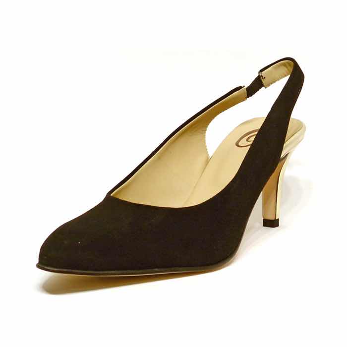sandales femme grande taille du 40 au 48, velours noir, talon de 7 à 8 cm, bout pointu habillee sandales talons hauts, toutes saisons