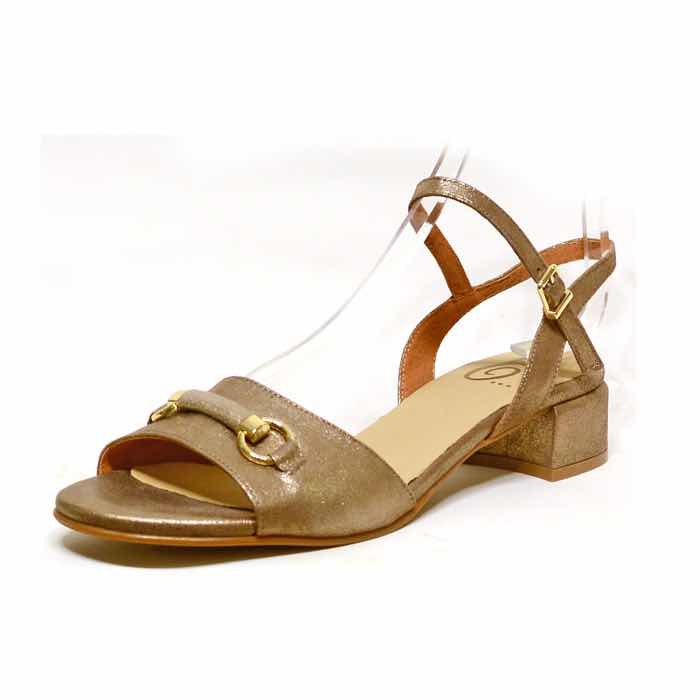 sandales femme grande taille du 40 au 48, métallisées bronze, talon de 3 à 4 cm, habillee, chaussures pour l&#039;été