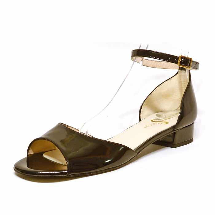 sandales femme grande taille du 40 au 48, vernis noir, talon de 3 à 4 cm, mode tendance habillee, chaussures pour l&#039;été