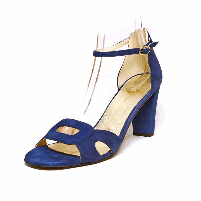 sandales femme grande taille du 40 au 48, velours bleu, talon de 7 à 8 cm, mode talon haut habillee sandales talons hauts, chaussures pour l&#039;été