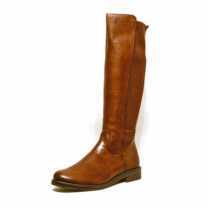 bottes femme grande taille du 40 au 48, cuir lisse marron, talon de 3 à 4 cm, plates confort bottes mollets larges, hiver