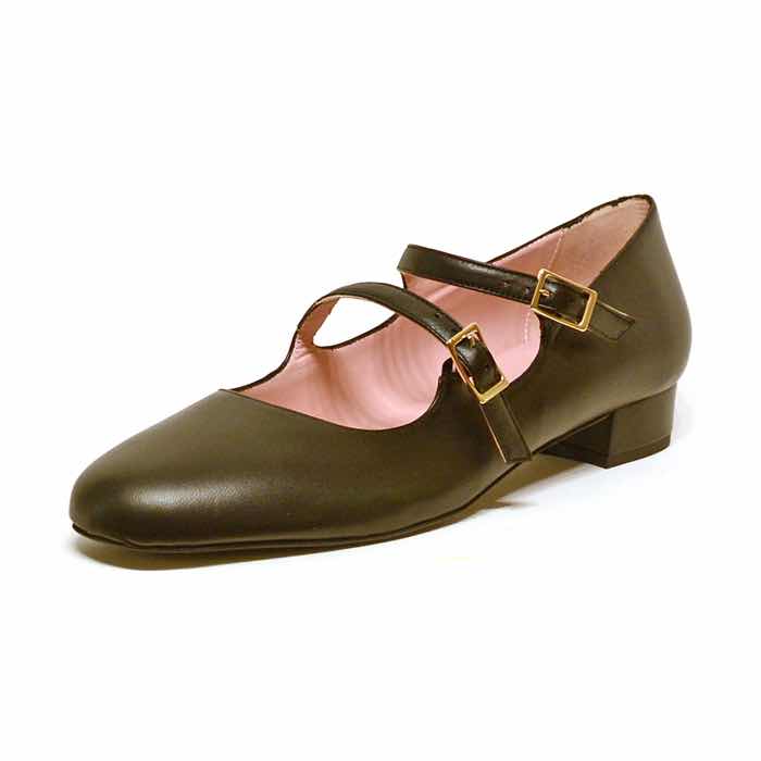 ballerines femme grande taille du 40 au 48, cuir lisse noir, talon de 0,5 à 2 cm, tendance detente ballerines à talons, toutes saisons