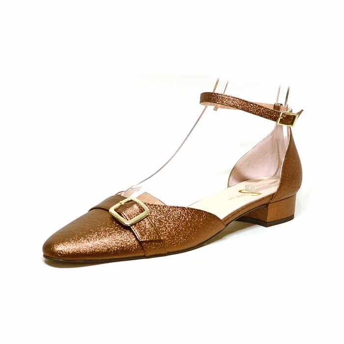 sandales femme grande taille du 40 au 48, brillant bronze, talon de 0,5 à 2 cm, bout pointu mode habillee, chaussures pour l&#039;été