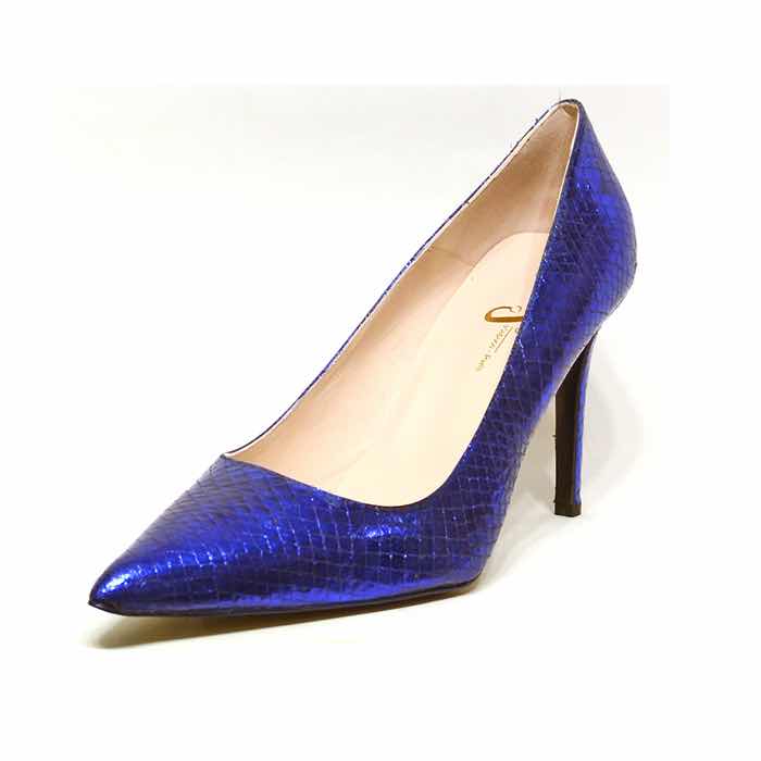 escarpins femme grande taille du 40 au 48, métallisées bleu, talon de  9 cm et plus, bout pointu de soiree escarpin talon haut mode habillee ensemble sac chaussure, toutes saisons