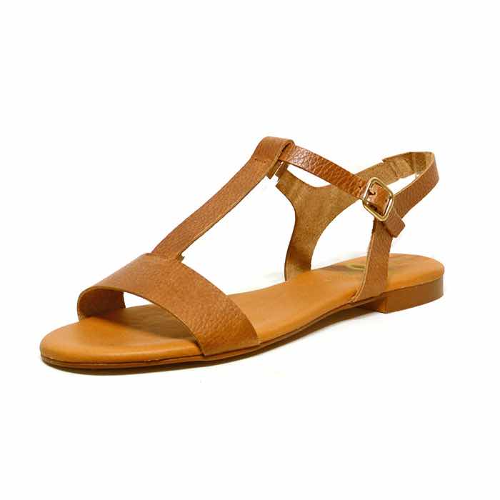 sandalettes femme grande taille du 40 au 48, cuir grainé marron, talon de 0,5 à 2 cm, plates souples detente, chaussures pour l&#039;été